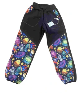 Softshellové kalhoty vel.128 - příšerky s černou